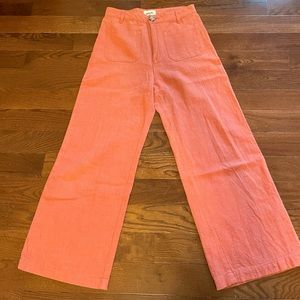 Rollas pink/salmon linen wide leg pants Size 29
